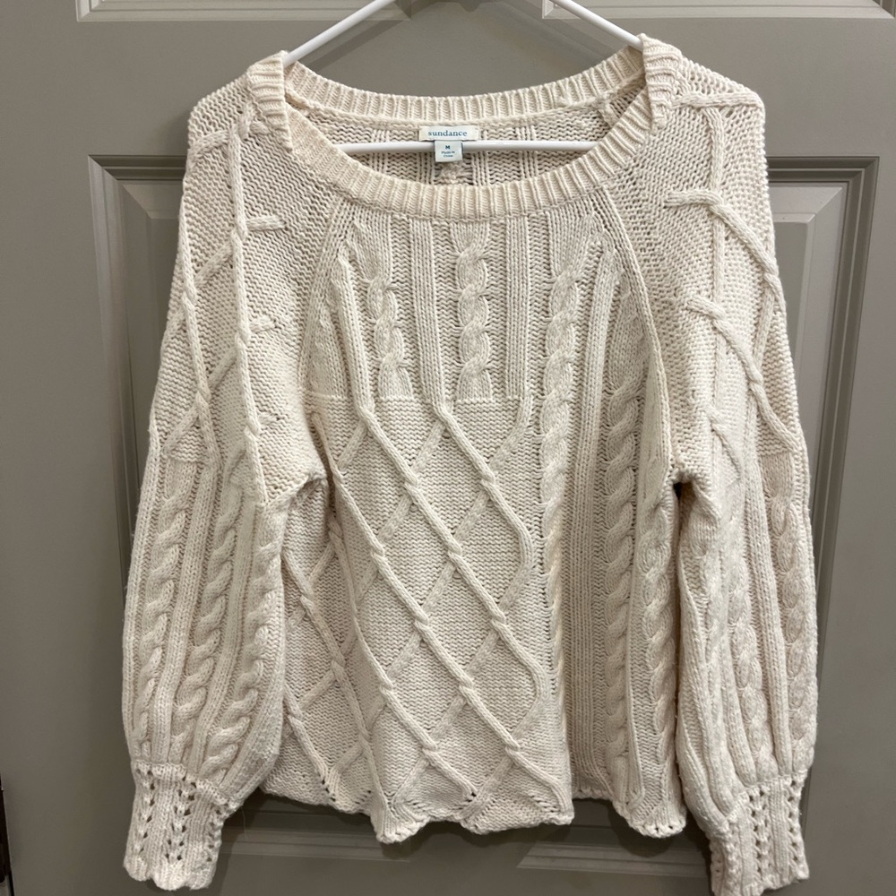 Sundance cable knit sweater size M